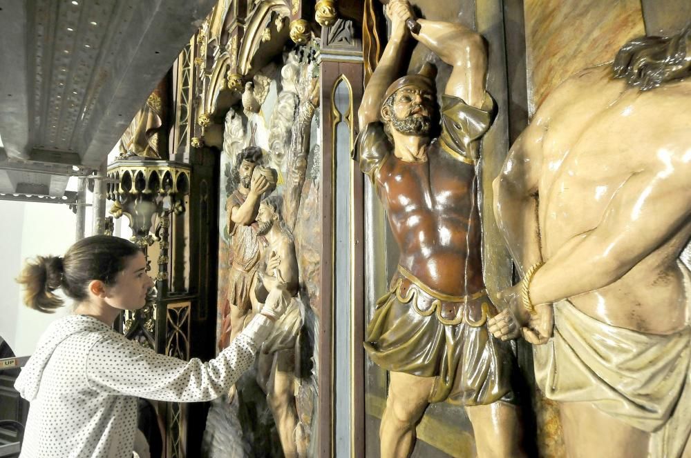 Obras en la iglesia de Sama de Langreo