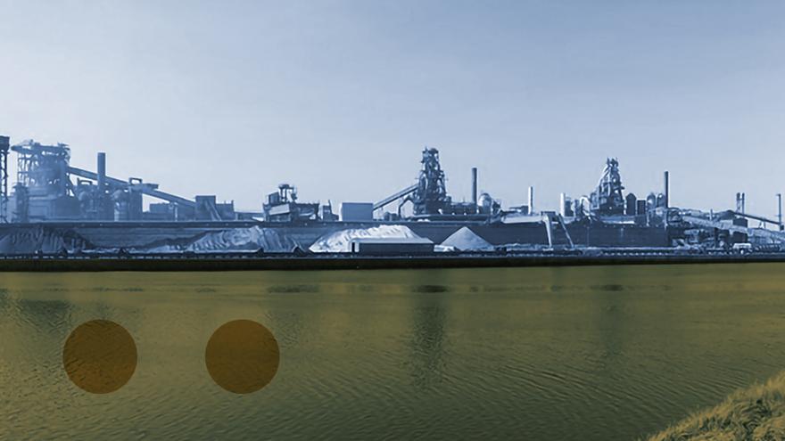 La planta siderúrxica d'ArcelorMittal en Dunkerque, en Francia.