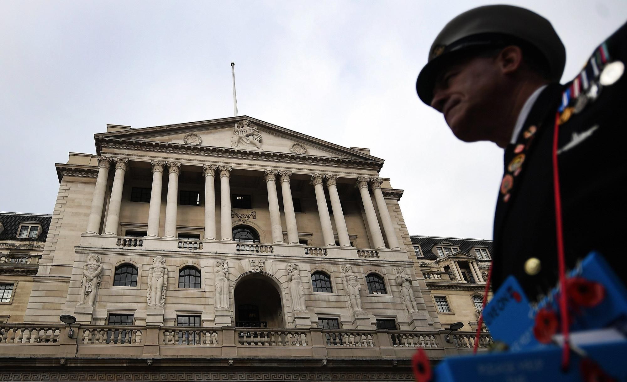 Imagen de la fachada del Banco de Inglaterra.