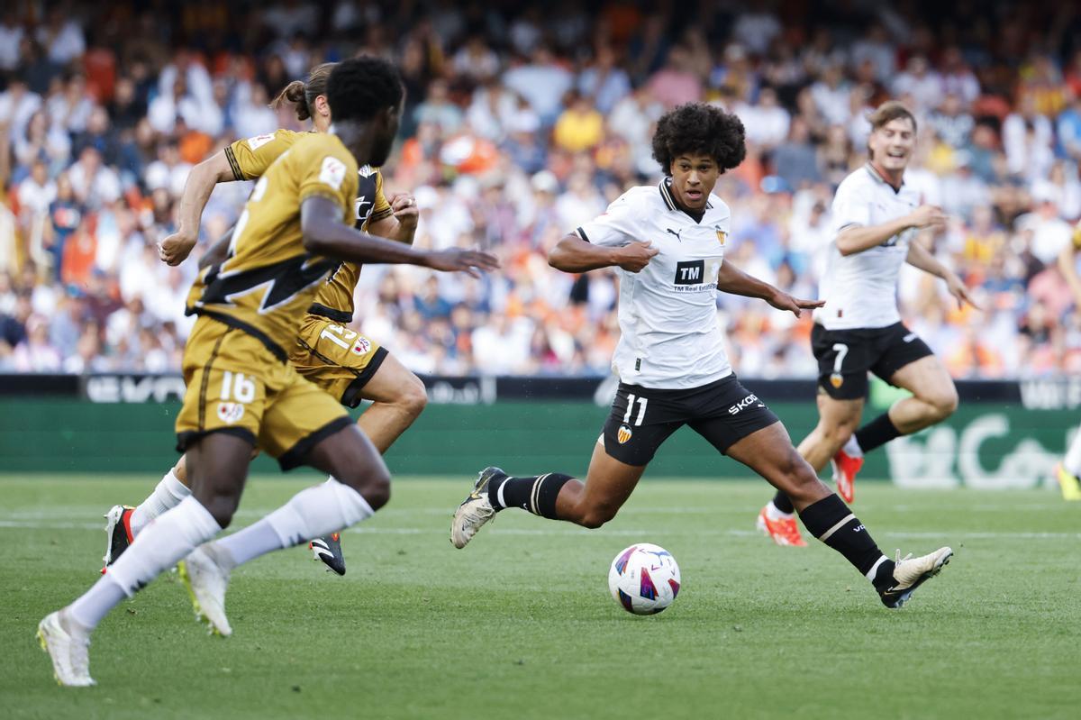 0-0. Mamardashvili niega la victoria al Rayo Vallecano en Mestalla