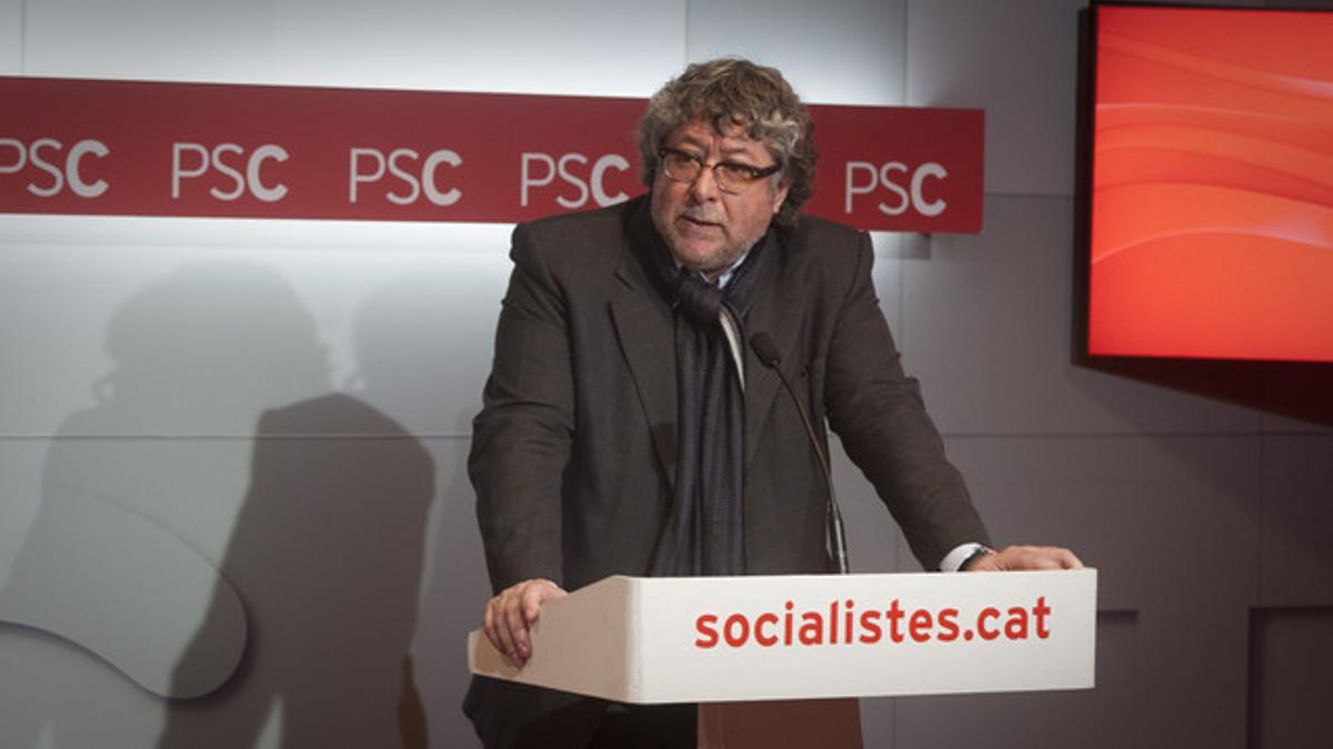 Antonio Balmón, durante una rueda de prensa en la sede del PSC, el pasado febrero.