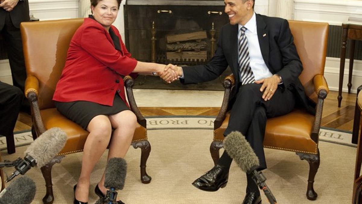Dilma Rousseff y Barack Obama durante su encuentro en la Casa Blanca.
