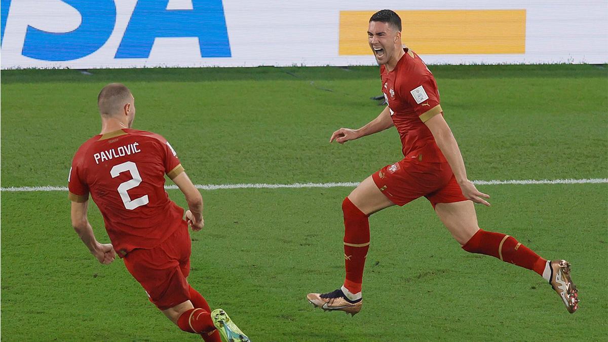 Vlahovic celebra su gol ante Suiza