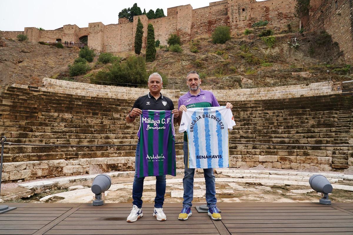 Sergio Pellicer, entrenador del Málaga CF, e Ibon Navarro, entrenador del Unicaja.