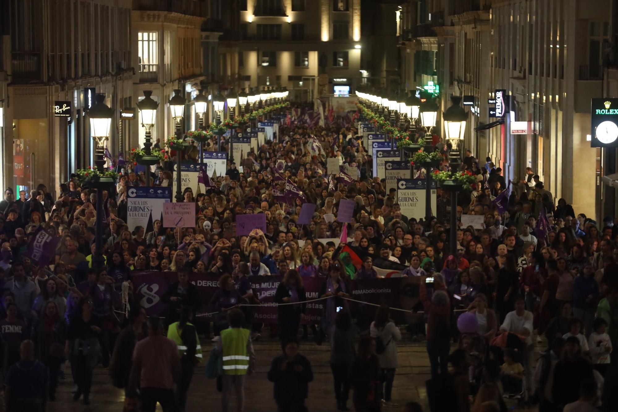 La marcha por el Día Internacional de la Mujer de Málaga, en imágenes