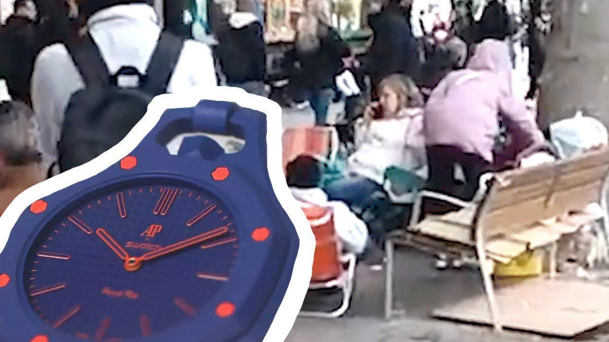Acampadas por el Swatch x Audemars Piguet en Barcelona