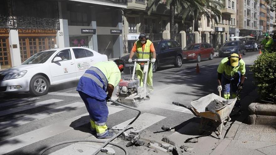 Las obras del carril bici de Sagasta pasan desapercibidas