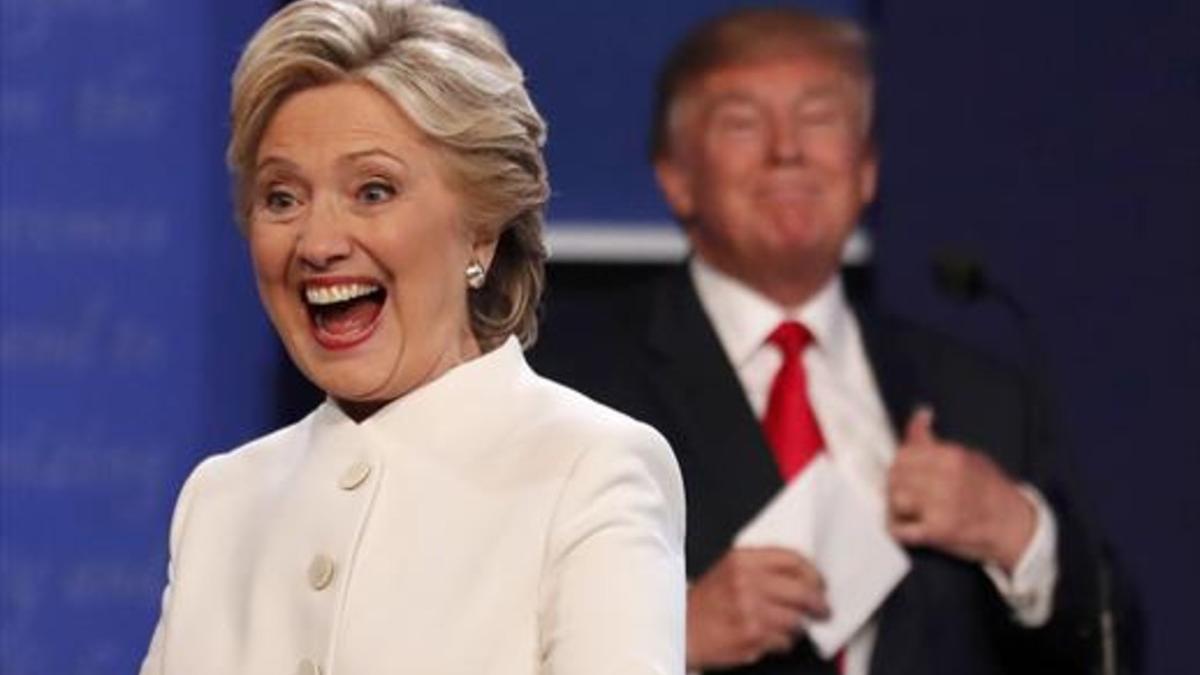 Clinton y Trump, en el debate.