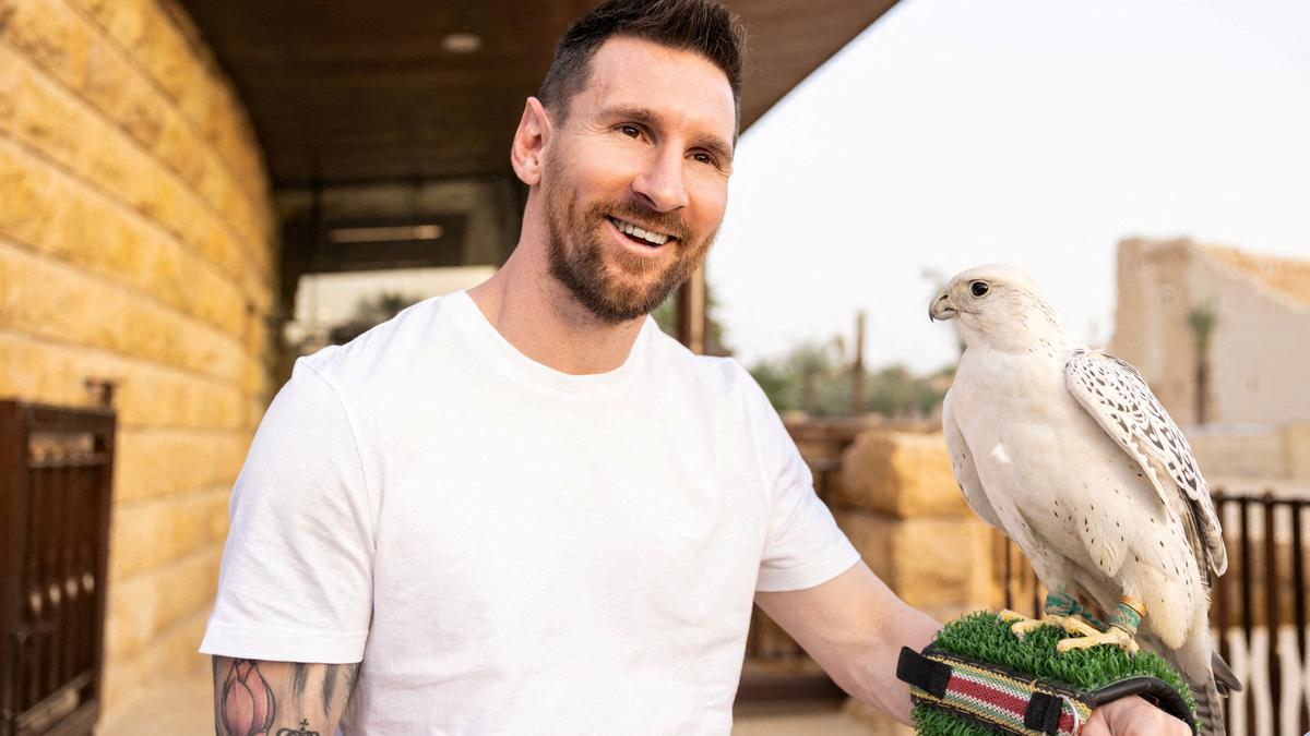 Messi durante su visita a Arabia Saudí.