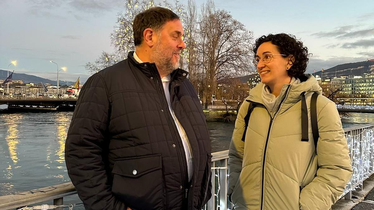 Oriol Junqueras y Marta Rovira, en una imagen compartida por el líder republicano en X