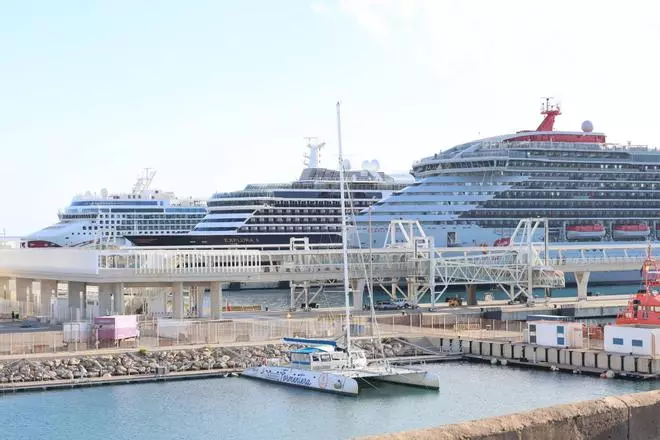 Saturación en el puerto de Ibiza: tres cruceros coincidirán durante tres días del mes de junio