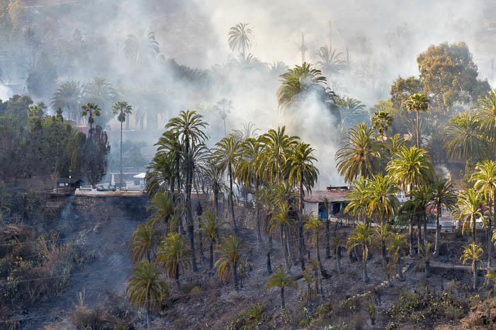 Incendio el hotel Molino del Agua, en Ayacata