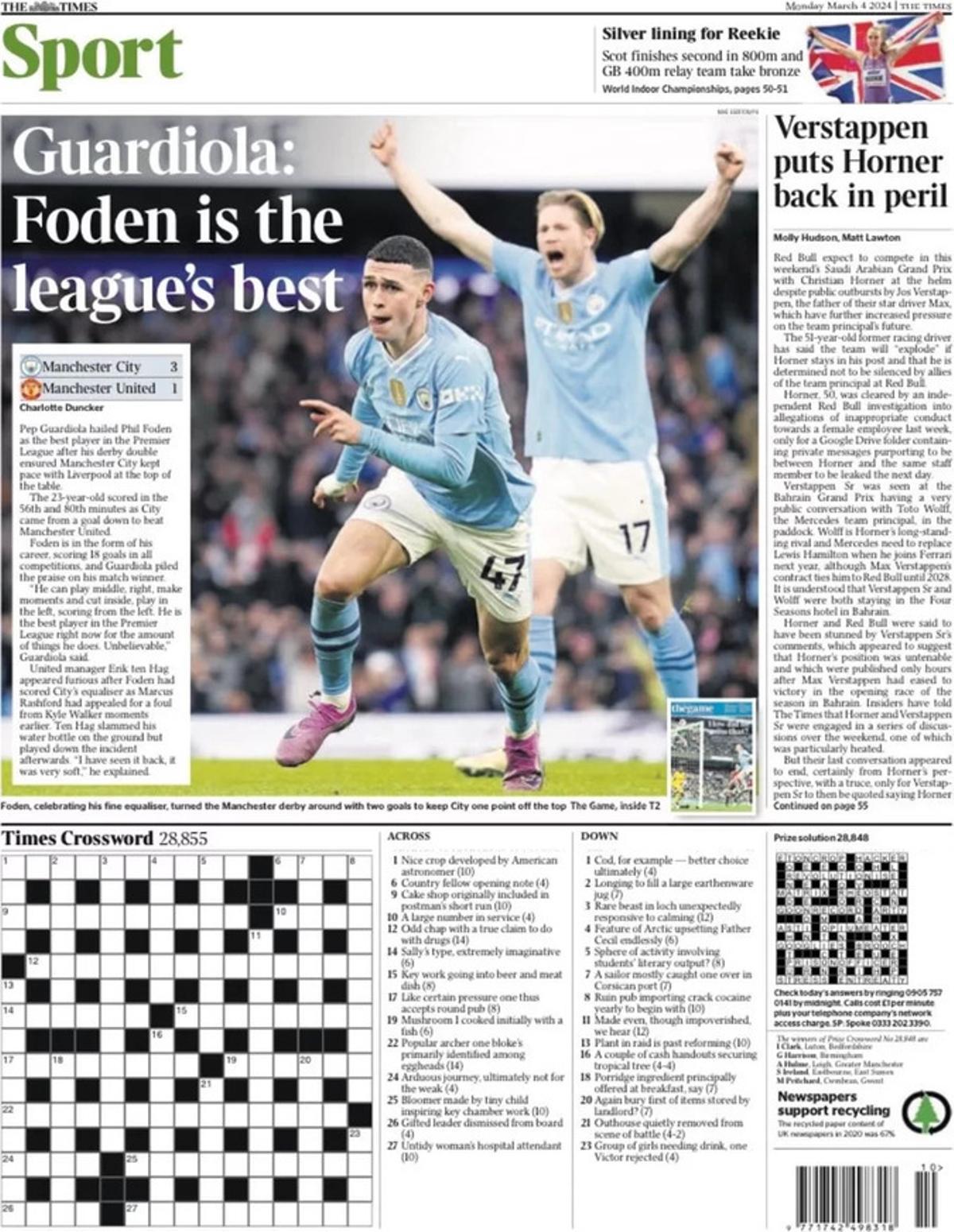 Las portadas de los periódicos deportivos de hoy, lunes 4 de marzo Las portadas de los periódicos deportivos de hoy, lunes 4 de marzo