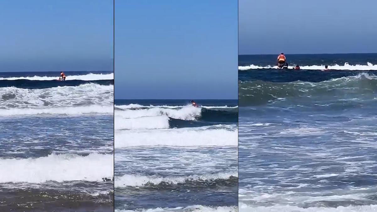 Rescate con final feliz en la playa de Salinas: "Los mejores socorristas"