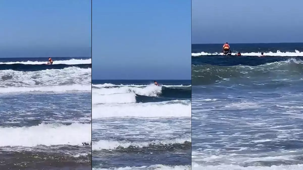 Rescate con final feliz en la playa de Salinas: "Los mejores socorristas"