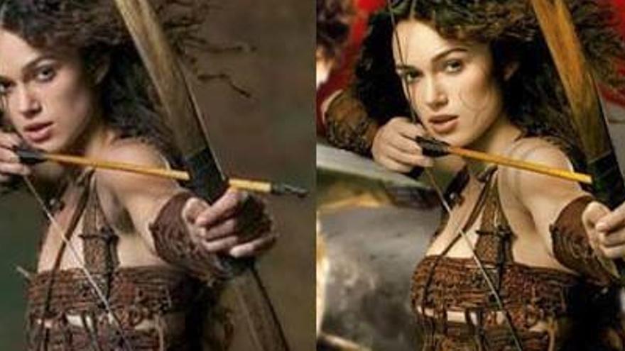 Keira Knightley, antes y después del retoque.