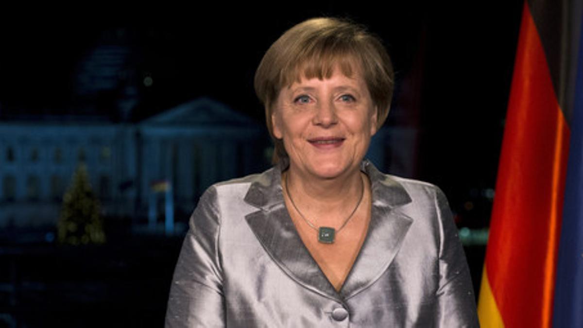 Angela Merkel, durante su discurso institucional de fin de año.