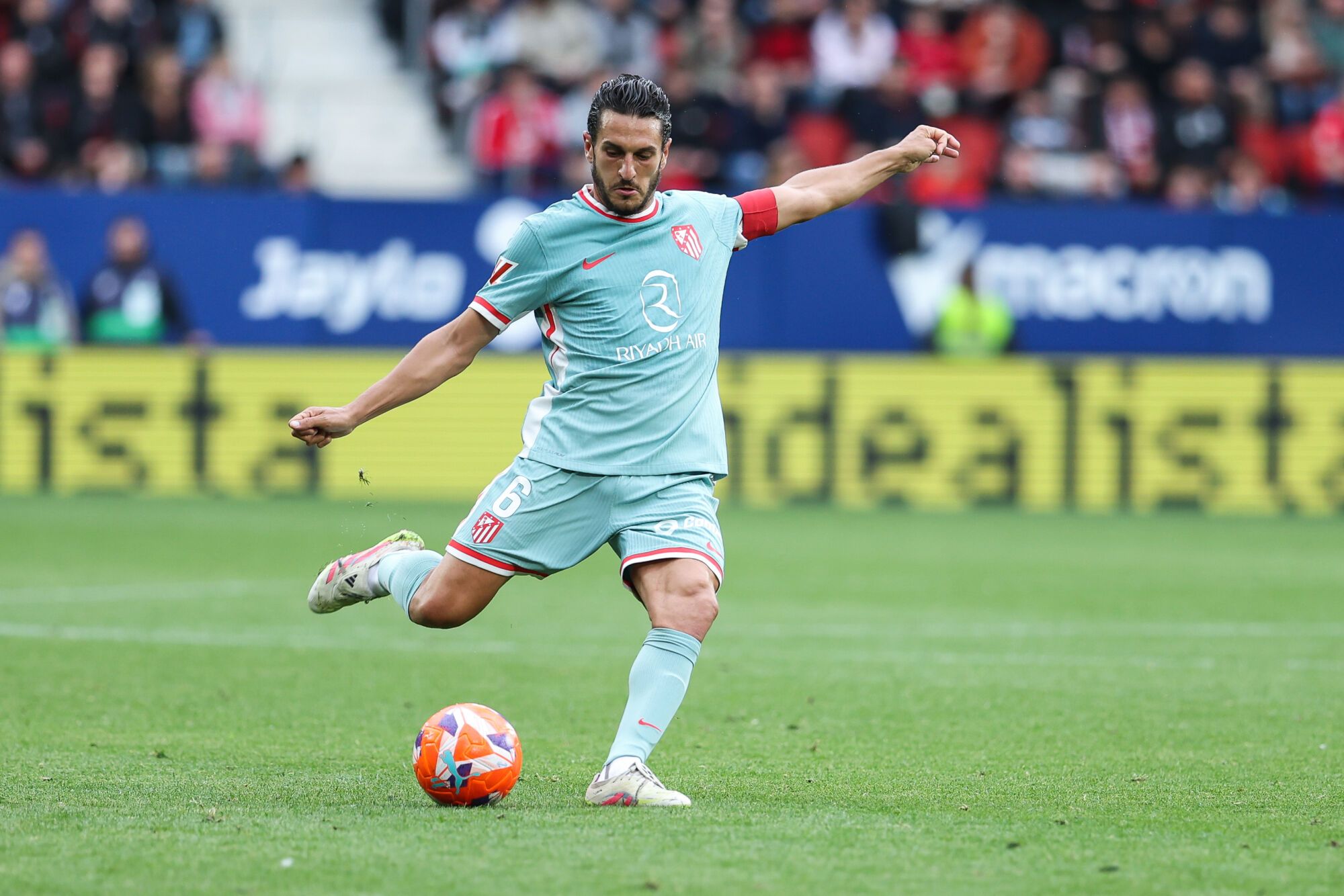 Jorge Resurreccion "Koke" of Atletico de Madrid in action during the Spanish League, LaLiga EA Sports, football match played between CA Osasuna and Atletico de Madrid at El Sadar stadium on May 15, 2025, in Pamplona, Navarra, Spain. AFP7 15/05/2025 ONLY FOR USE IN SPAIN. Irina R. Hipolito / AFP7 / Europa Press;2025;SPORT;ZSPORT;SPAIN;SOCCER;ZSOCCER;CA Osasuna v Atletico de Madrid - LaLiga EA Sports;
