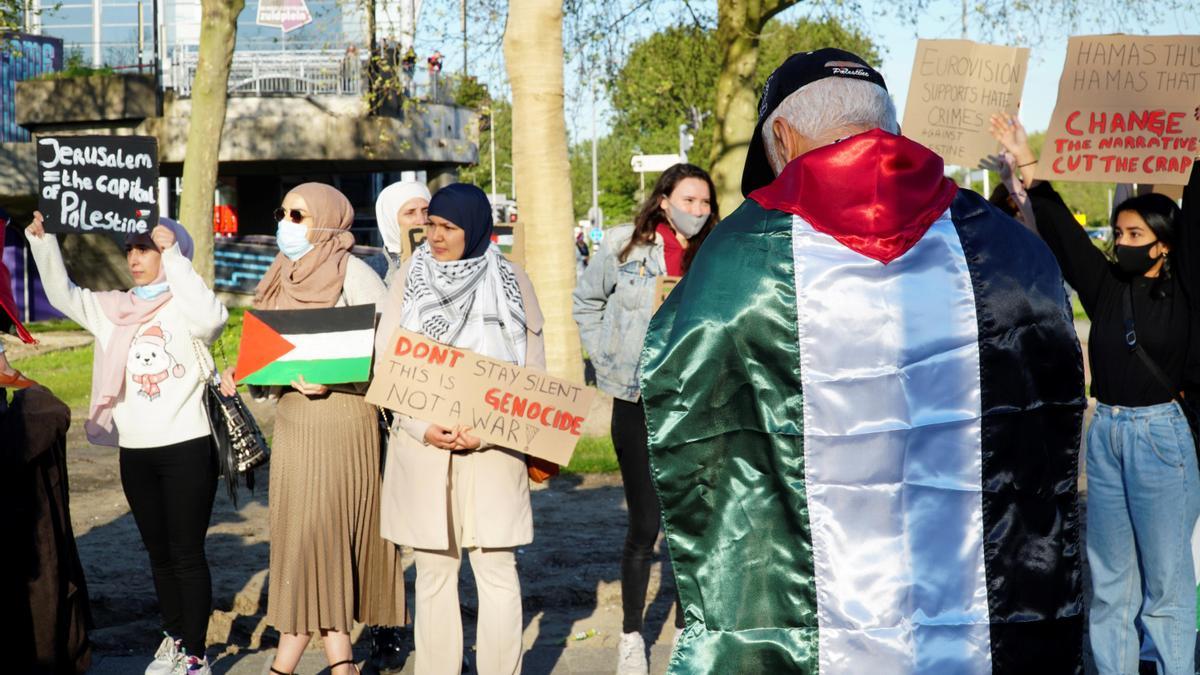 Manifestación pro-Palestina en Róterdam