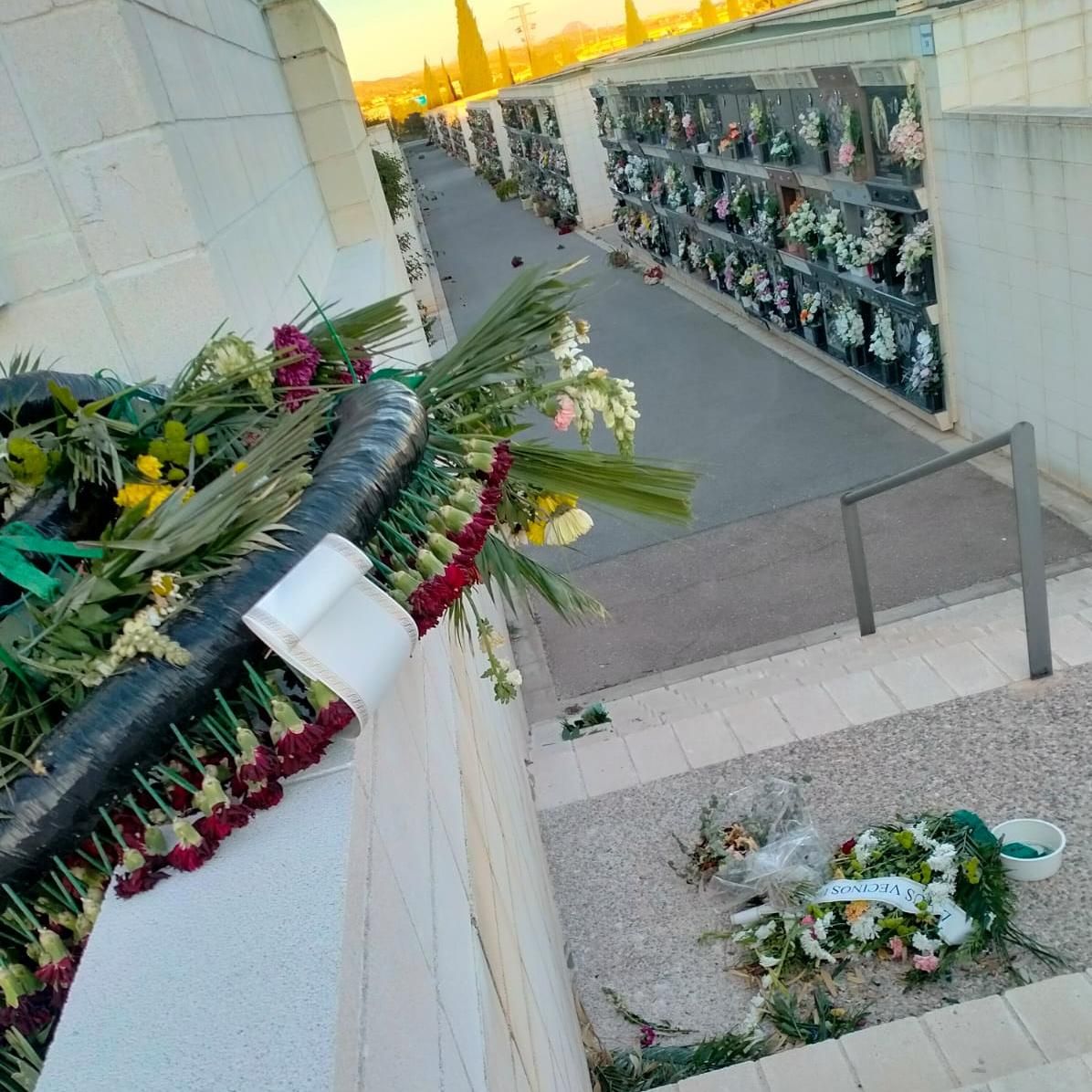 Aspecto de desolación en algunos puntos del Cementerio Nuevo de Elche hoy