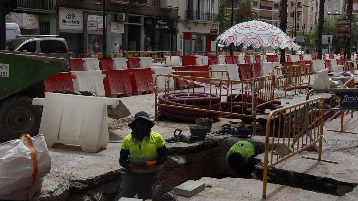 Así avanzan las obras en la avenida Pérez Galdós