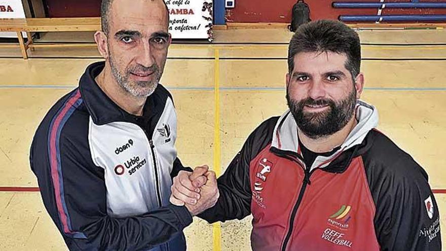 Marcos Dreyer y Jaume Febrer, tÃ©cnicos del Urbia Palma y ConectaBalear Manacor.