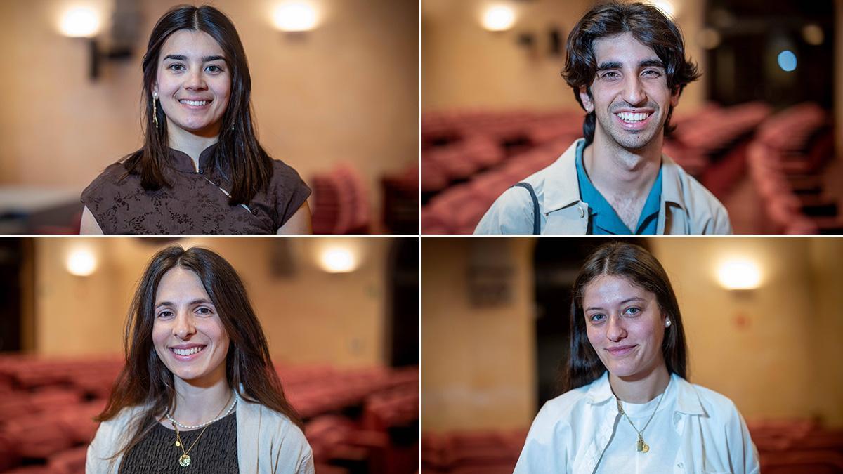 Estudiantes de la primera promoción de becas de la Generalitat