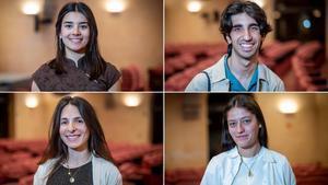 Estudiantes de la primera promoción de becas de la Generalitat