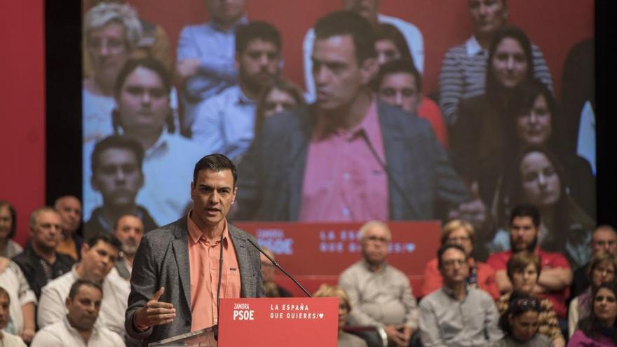Pedro Sánchez, en un acto del PSOE. // E. Fraile