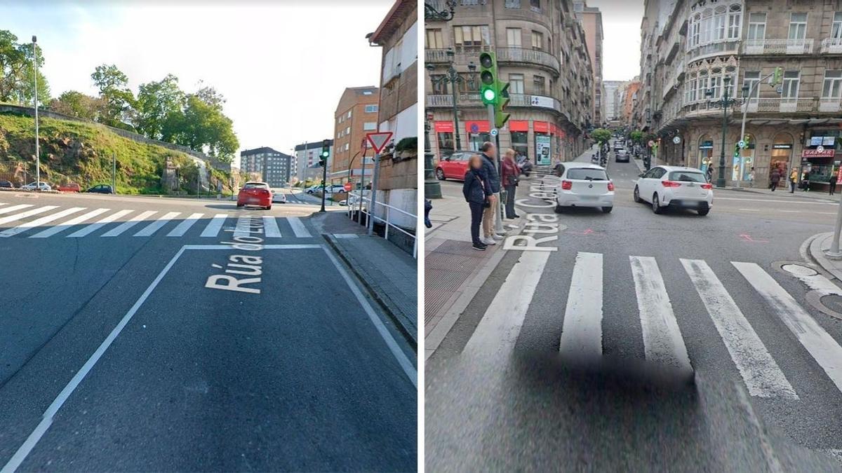 Cruce de la Avenida de Madrid con Loureiro y de la calle Cervantes con Urzáiz