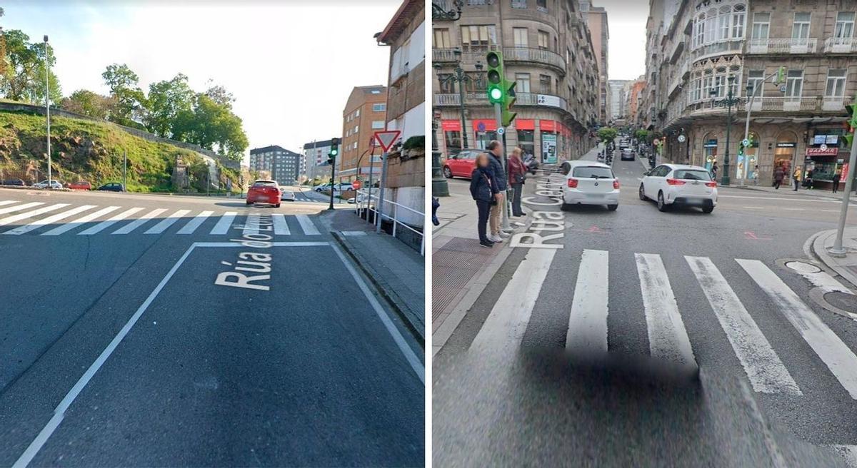 Cruce de la Avenida de Madrid con Loureiro y de la calle Cervantes con Urzáiz