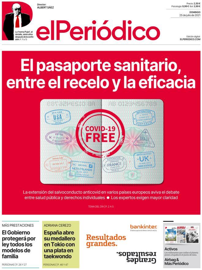 La portada d’EL PERIÓDICO del 25 de juliol del 2021