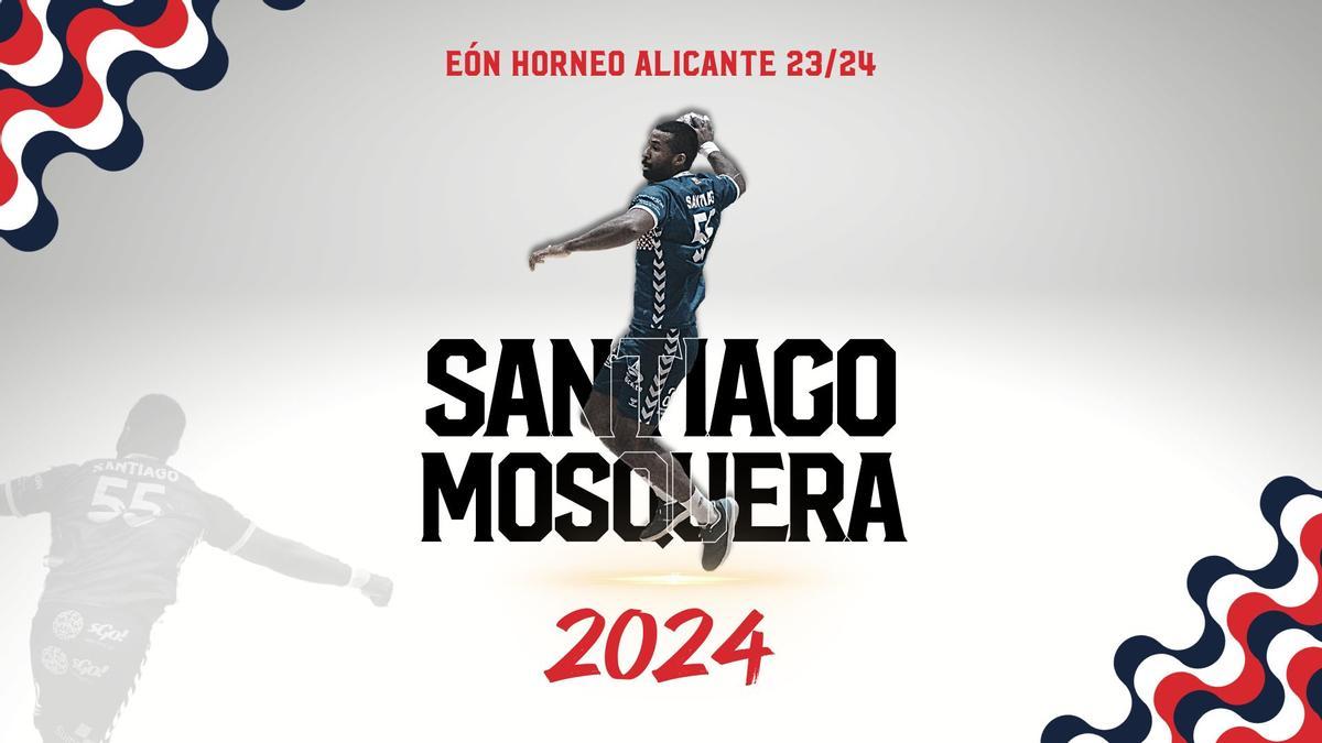 Cartela corporativa con el anuncio de la renovación de Santiago Mosquera.