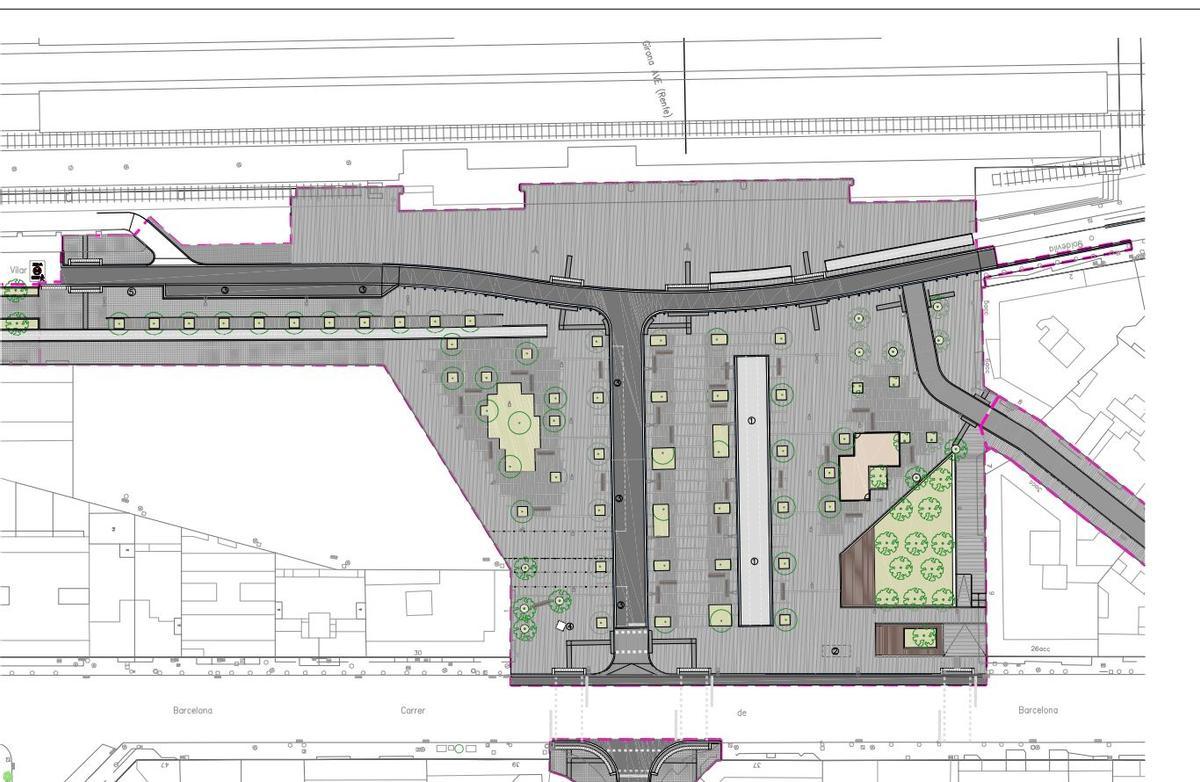 Vista planta de l'avantprojecte de reforma de la plaça d'Espanya.