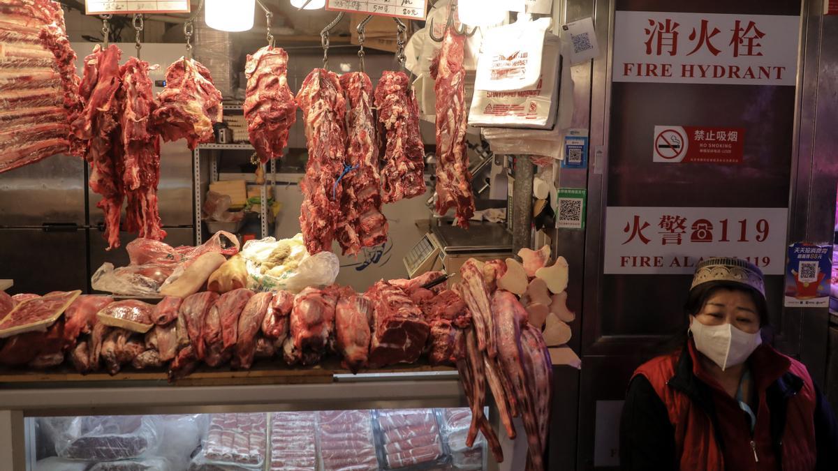 Una carnicería en China.