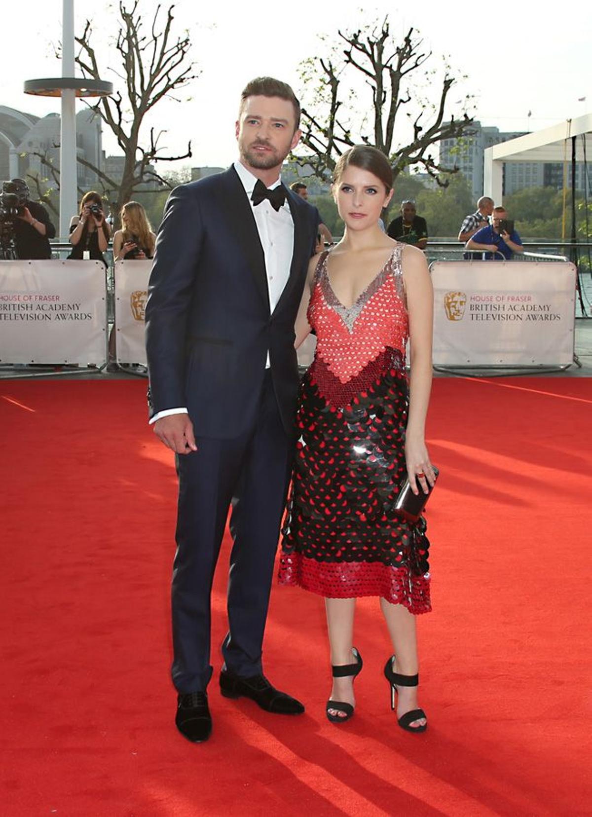 Justin Timberlake y Anna Kendrick en la gala Bafta TV en Londres