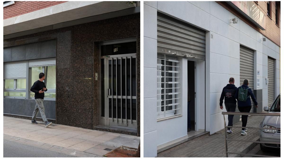 Dos de los bajos que han sido reconvertidos como pisos en Vila-real.
