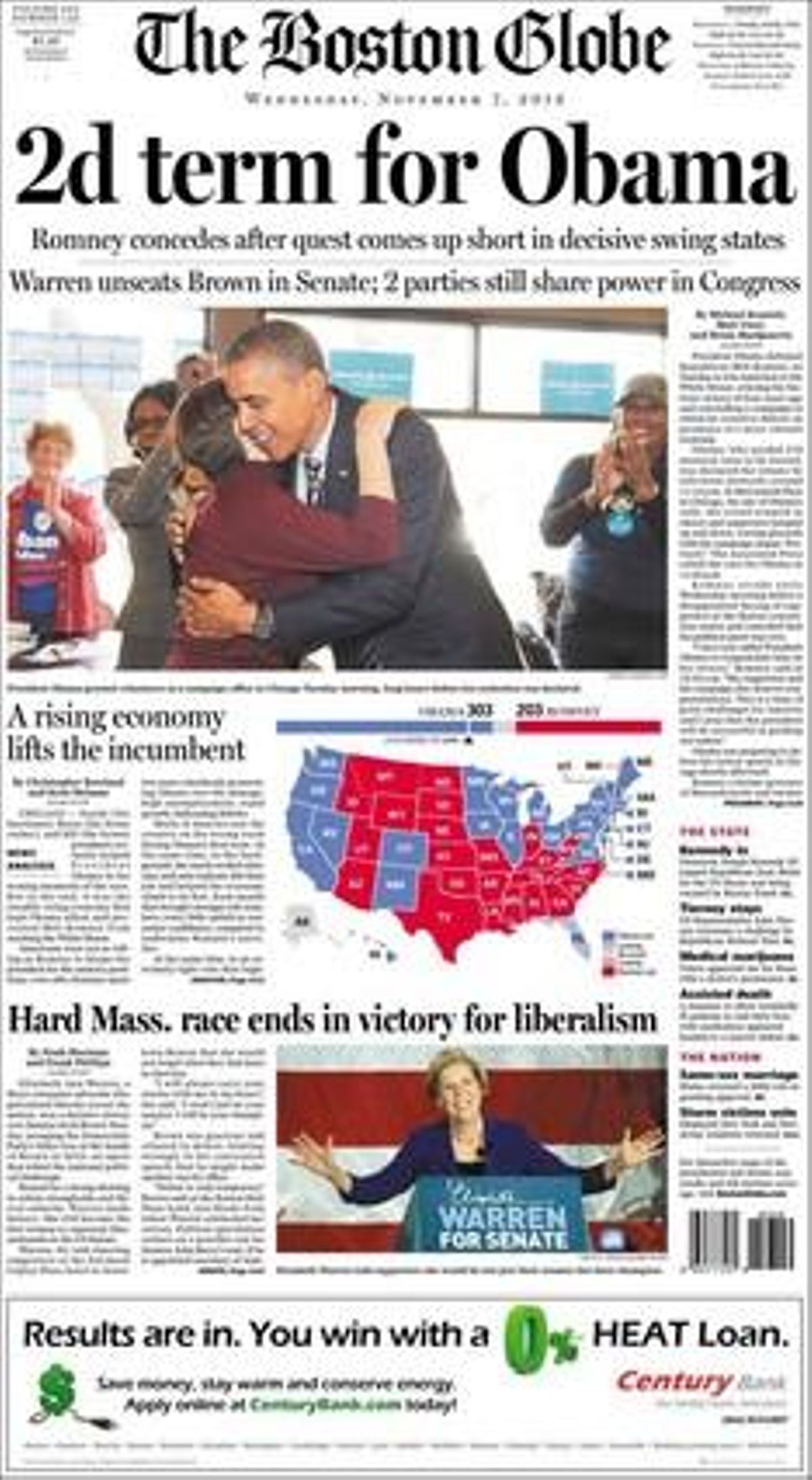 La portada de ’The Boston Globe’.