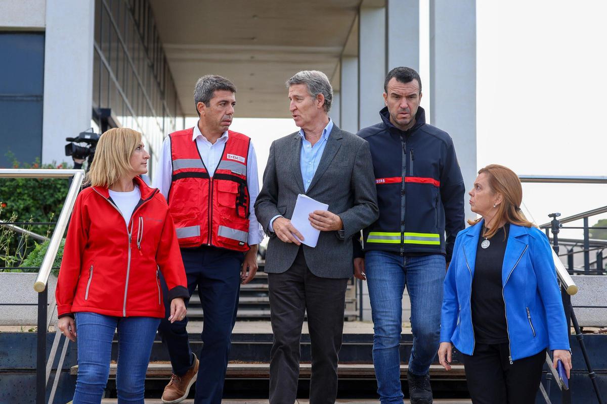 Feijóo con Mazón, Pradas, Mompó y Mazzolari el 31 de octubre en el CCE de l'Eliana.