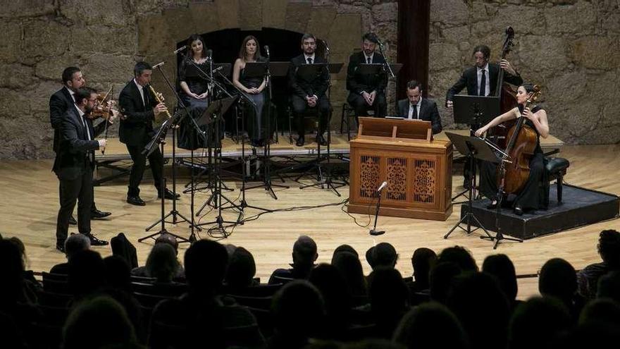 Los integrantes de &quot;Concerto 1700&quot;, ayer, en el Auditorio.