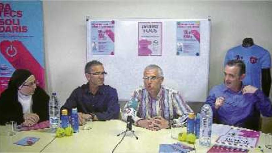 Sor Lucía Caram, Gabriel Prat, Maurici Algué i Joan Prat ahir en la presentació de l&#039;Open Tous