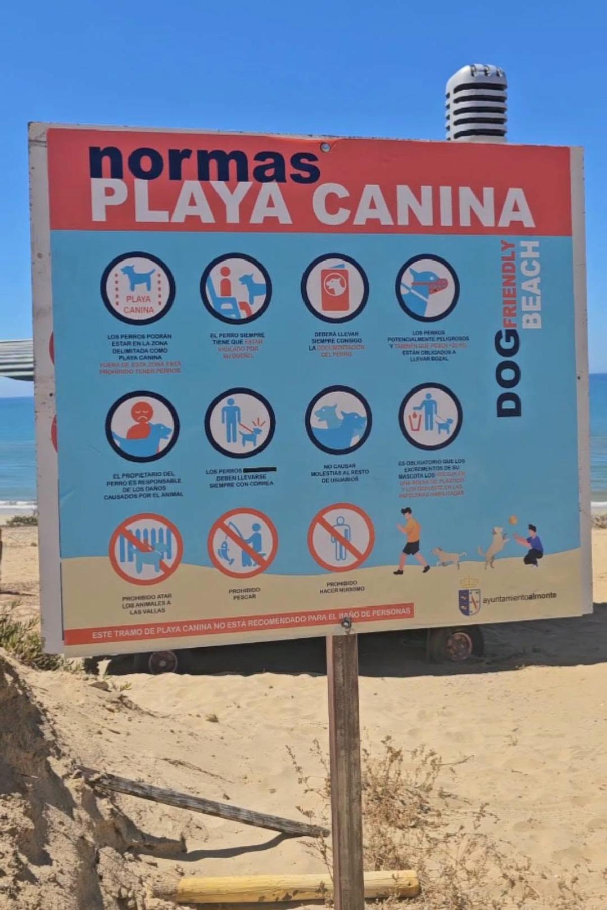 Playa canina de Matalascañas.