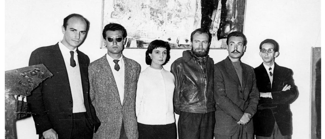 Antonio Saura, Rafael Canogar, Juana Francés, Manolo Millares, Manuel Rivera y Manuel Conde. Galería Buchholz. Madrid, 1957.
