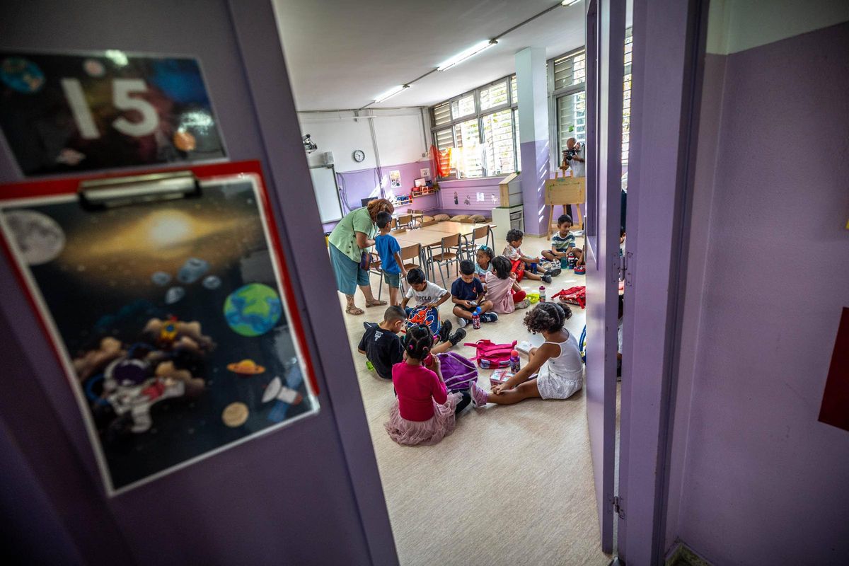Aula de una escuela catalana.