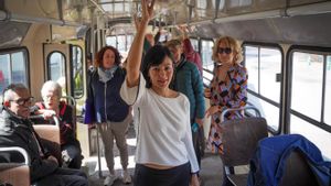 Belén López, que será designada nueva secretaria general de CCOO en Catalunya en este congreso, en el viaje del otro 47, este miércoles.