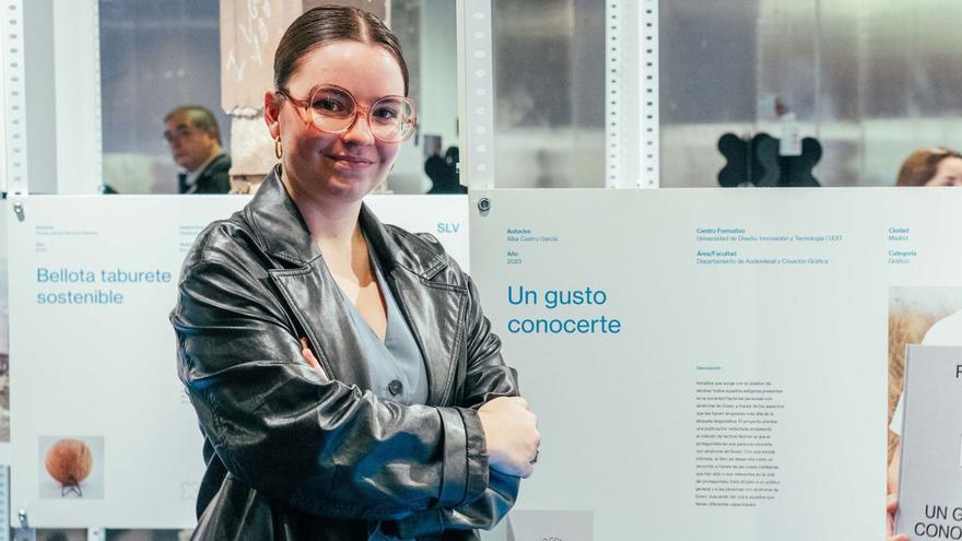 Alba Castro, el día de la inauguración de la 10.ª Edición del Encuentro BID Enseñanza y Diseño, en Matadero (Madrid), donde logró una mención.