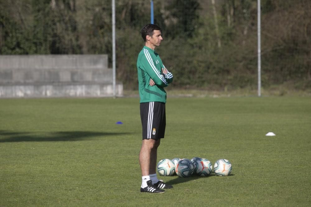 El entrenamiento del Oviedo de esta mañana