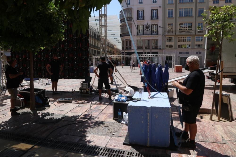 Preparativos del Festival de Málaga.