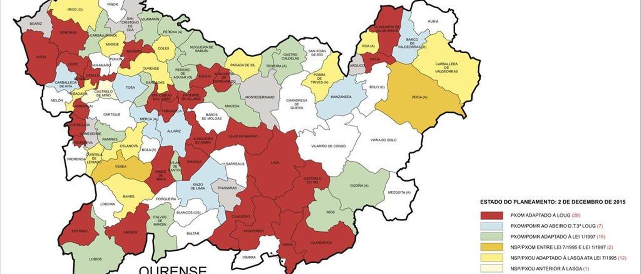 Más de veinte concellos de la provincia de Ourense carecen de planeamiento urbanístico