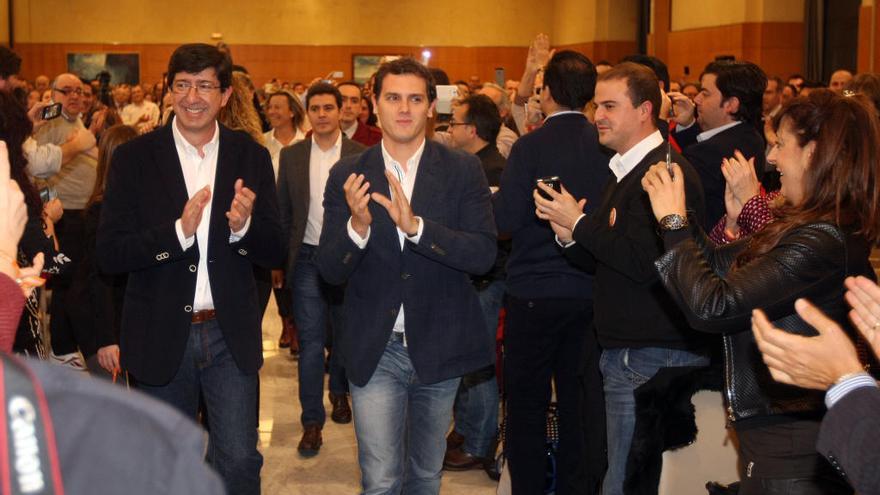 Albert Rivera y Juan Marín, durante un mitín en Málaga.